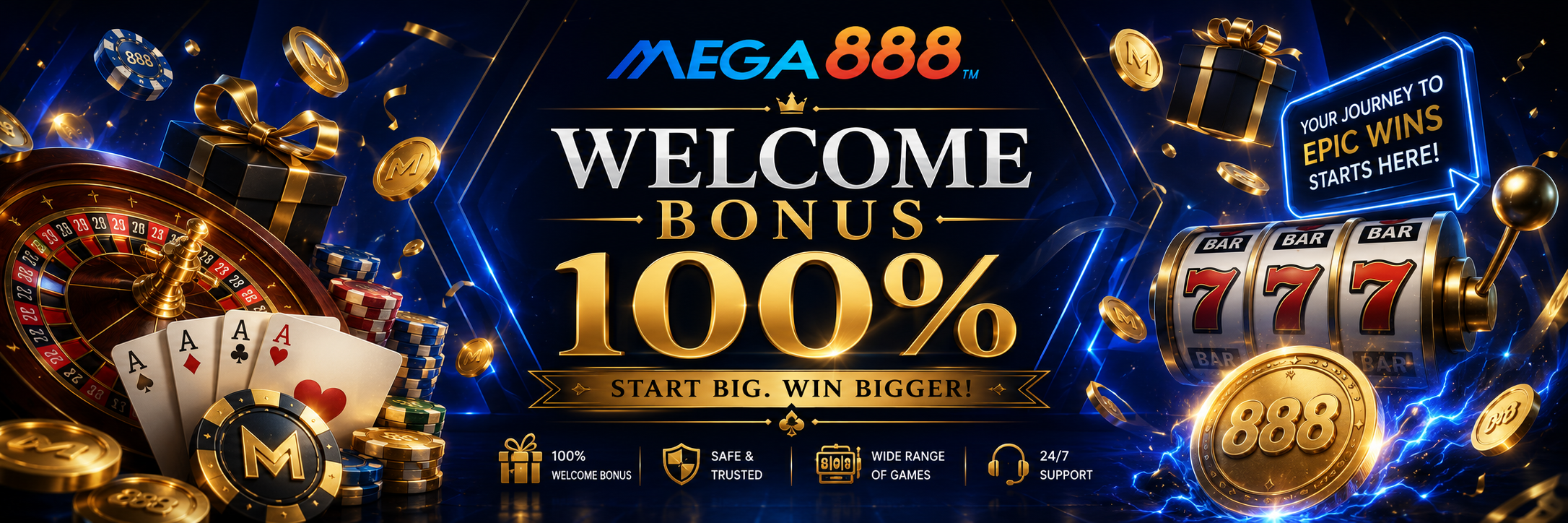 Mega888 Welcome Bonus 100%